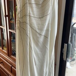 Elegant Lenovia  cream Maxi Dress